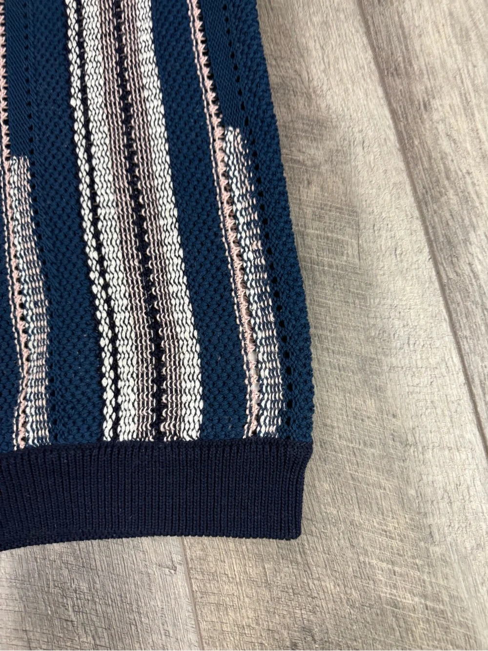 Tory Burch Navy Stripe Knit Sweater